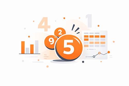 Ilustrasi Data SDY 2026 Ilustrasi data pengeluaran Sydney 2026 dengan ikon lotre oranye